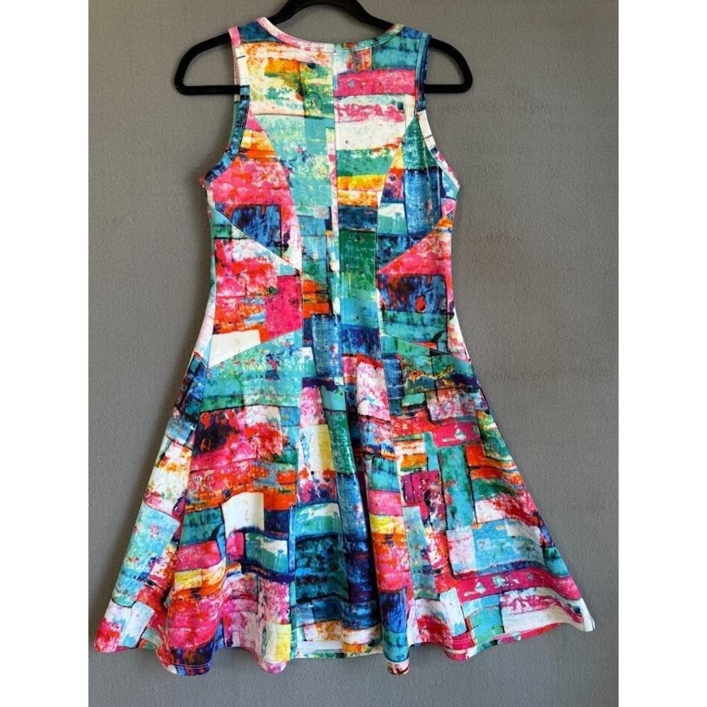 Karen Kane Dress Women Small Multicolor Colorful Crew Neck ‎ Sleeveless Casual - Picture 2 of 16